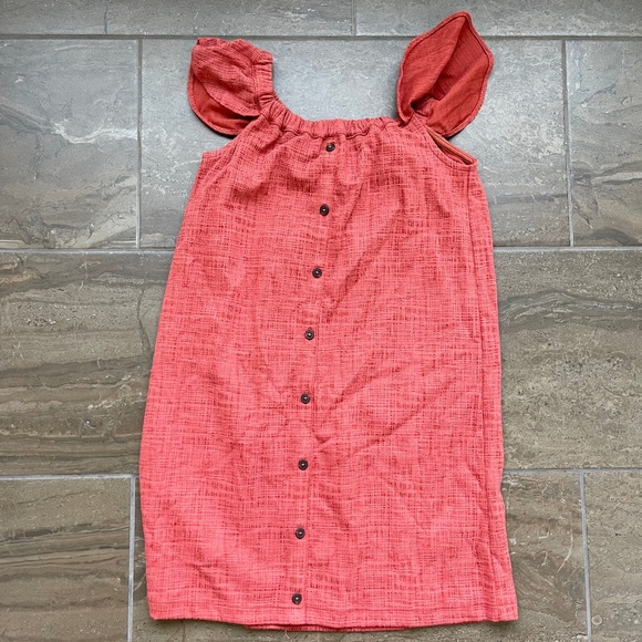 Madewell Off-Shoulder Salmon Dress - Picture 1 of 1